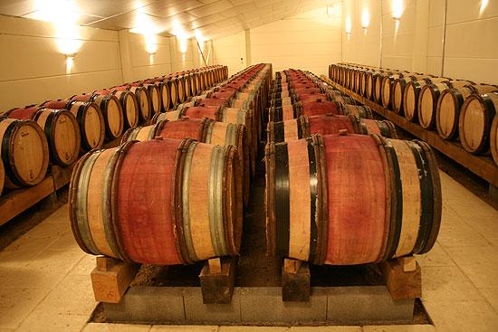 Red Cheverny wines in barrel